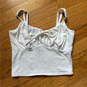 Hollister White Cropped Tank Top